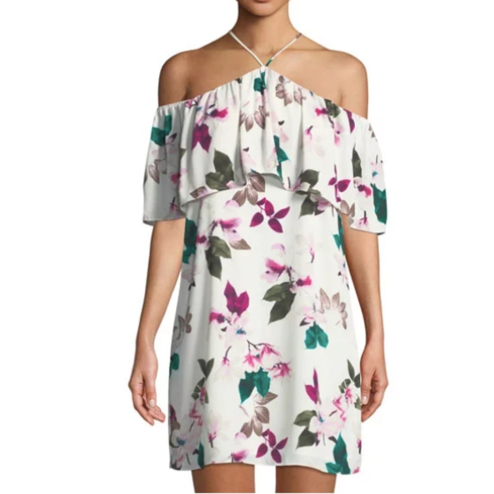 NWT $119 1.State Floral Ruffle Halter Dress - Picture 1 of 4